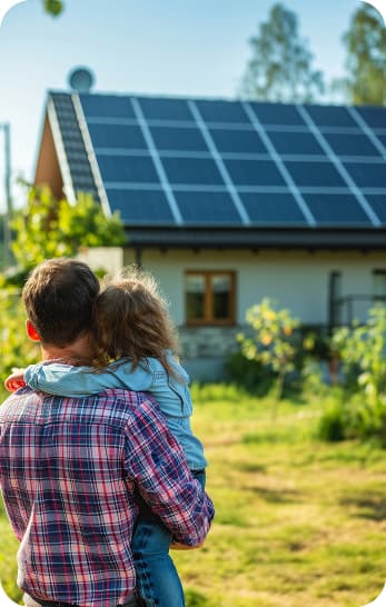 Solar residencial - Casa con paneles solares